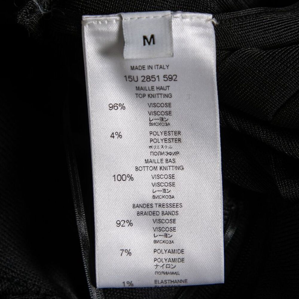 Givenchy Black Patterned Knit Ruffle Trimmed Dres… - image 5